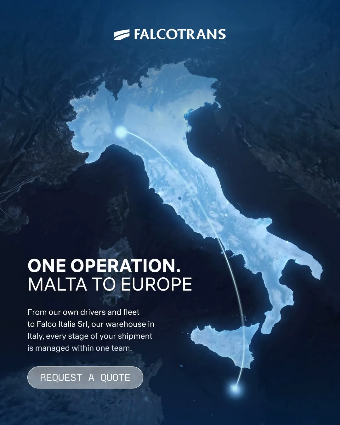 Falcotrans post: One operation. Malta to Europe