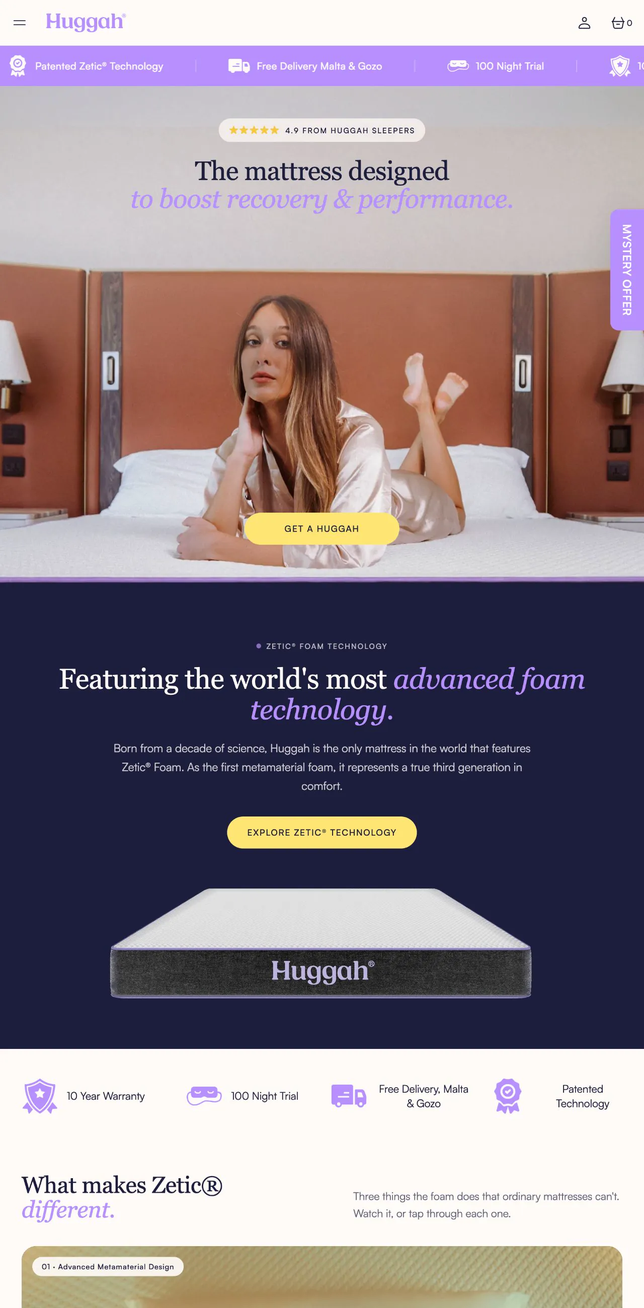 Huggah homepage on Shopify